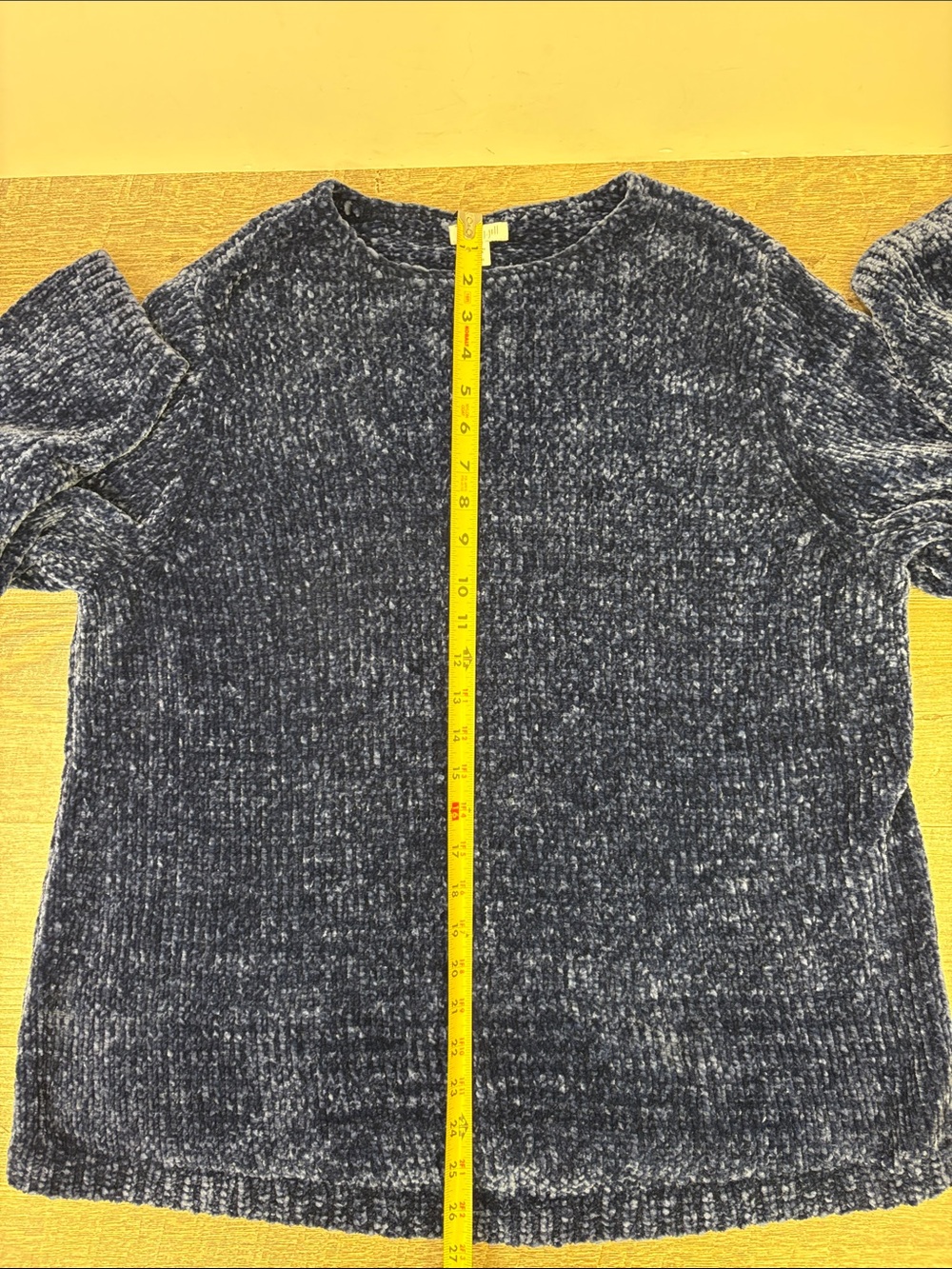J. Jill Chenille Navy Blue Sweater & Matching Neck Roll Petite Large LP - Picture 9 of 9